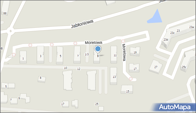 Gdańsk, Morelowa, 9, mapa Gdańska