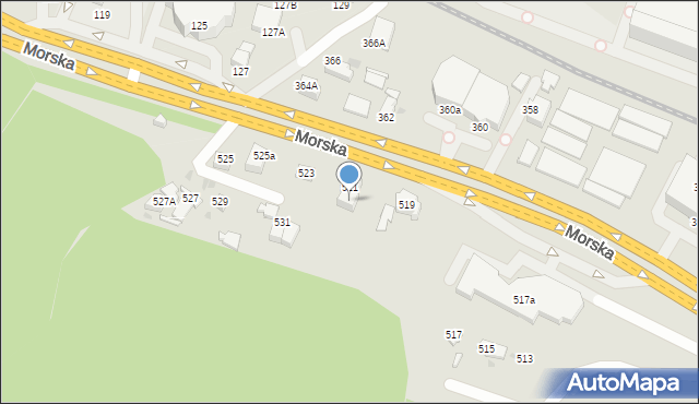 Gdynia, Morska, 521A, mapa Gdyni