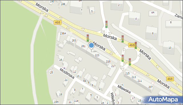 Gdynia, Morska, 225, mapa Gdyni