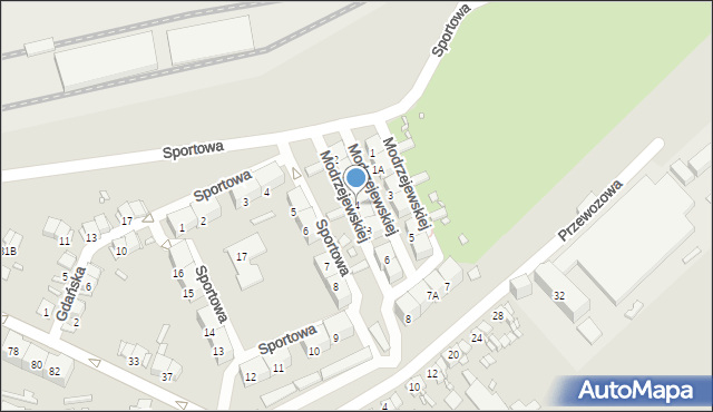 Gliwice, Modrzejewskiej Heleny, 4, mapa Gliwic