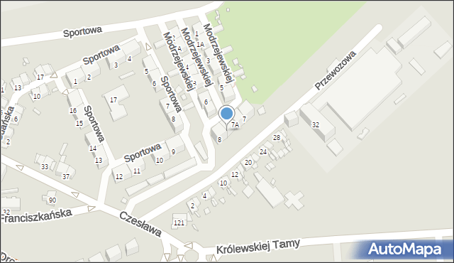 Gliwice, Modrzejewskiej Heleny, 8A, mapa Gliwic