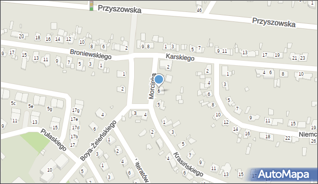 Gliwice, Morcinka Gustawa, 6, mapa Gliwic