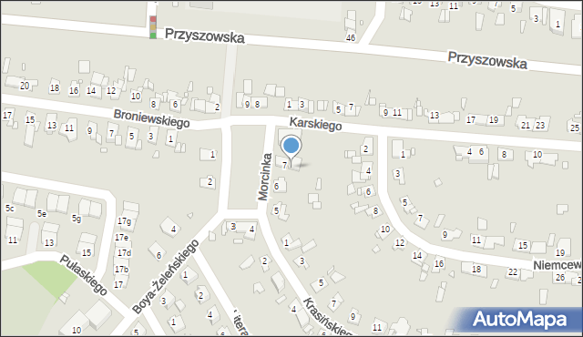 Gliwice, Morcinka Gustawa, 7A, mapa Gliwic