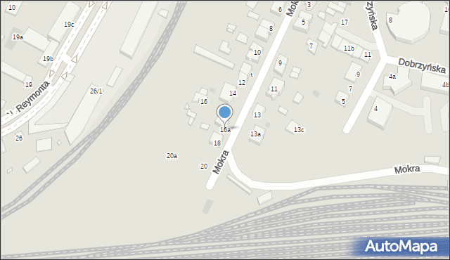 Gniezno, Mokra, 16a, mapa Gniezna