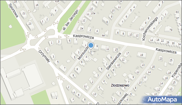 Goleniów, Moniuszki Stanisława, 2, mapa Goleniów