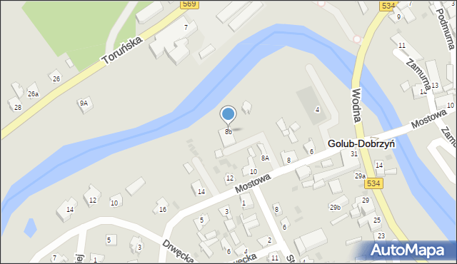 Golub-Dobrzyń, Mostowa, 8b, mapa Golub-Dobrzyń