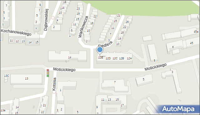 Gorzów Wielkopolski, Mościckiego Ignacego, 12E, mapa Gorzów Wielkopolski