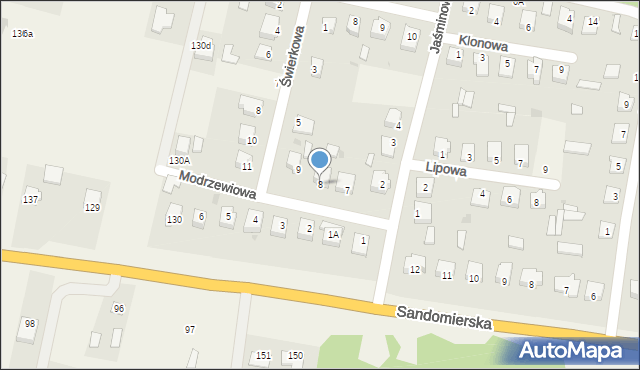 Gościeradów-Folwark, Modrzewiowa, 8, mapa Gościeradów-Folwark