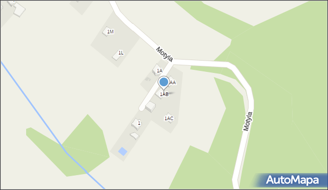 Gostyń, Motyla, 1AB, mapa Gostyń