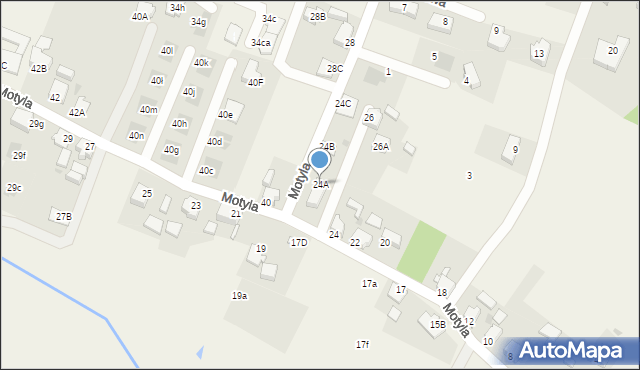 Gostyń, Motyla, 24A, mapa Gostyń