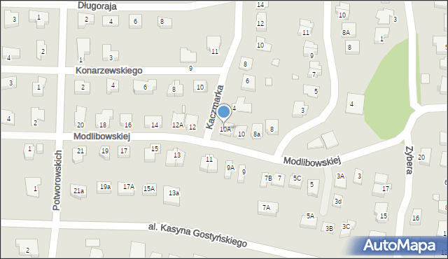 Gostyń, Modlibowskiej Wandy, 10a, mapa Gostyń