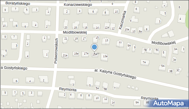Gostyń, Modlibowskiej Wandy, 15A, mapa Gostyń