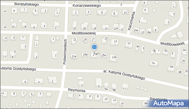 Gostyń, Modlibowskiej Wandy, 17A, mapa Gostyń