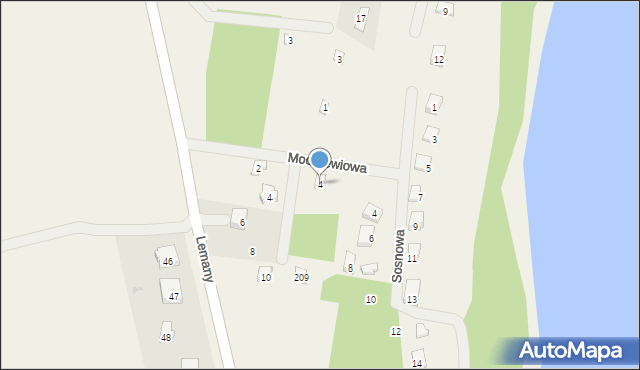 Gowidlino, Modrzewiowa, 4, mapa Gowidlino