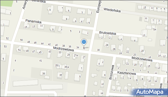 Grabówka, Modrzewiowa, 32, mapa Grabówka