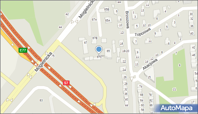 Grójec, Mogielnicka, 67C, mapa Grójec