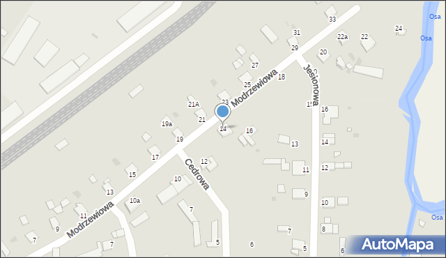 Grudziądz, Modrzewiowa, 14, mapa Grudziądza