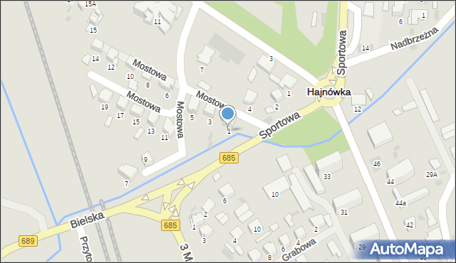 Hajnówka, Mostowa, 1, mapa Hajnówka