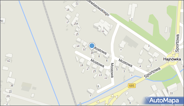 Hajnówka, Mostowa, 10, mapa Hajnówka