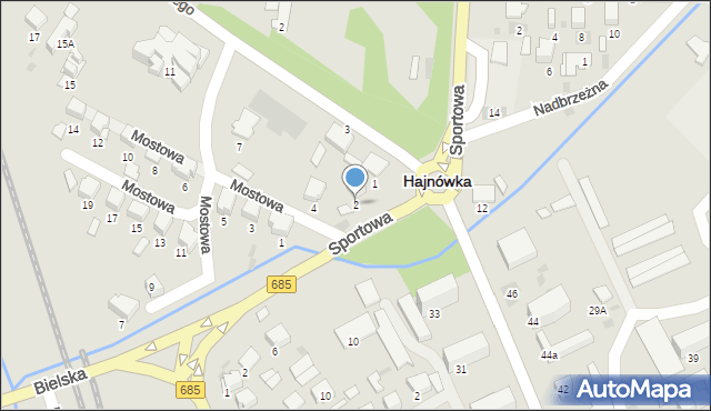 Hajnówka, Mostowa, 2, mapa Hajnówka