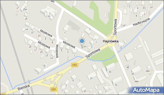 Hajnówka, Mostowa, 4, mapa Hajnówka