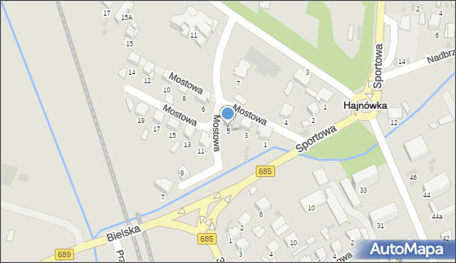 Hajnówka, Mostowa, 5, mapa Hajnówka