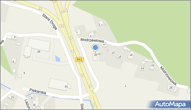 Harbutowice, Modrzewiowa, 10, mapa Harbutowice