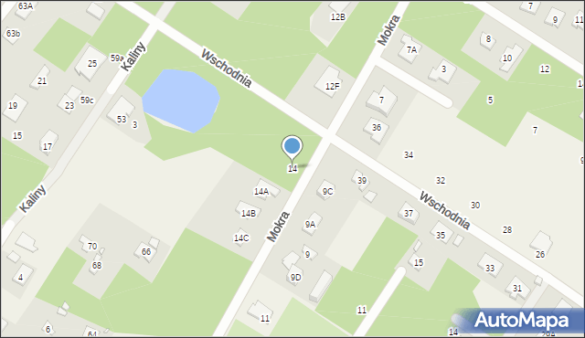 Henryków-Urocze, Mokra, 14, mapa Henryków-Urocze