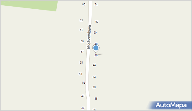 Hucisko, Modrzewiowa, 46, mapa Hucisko