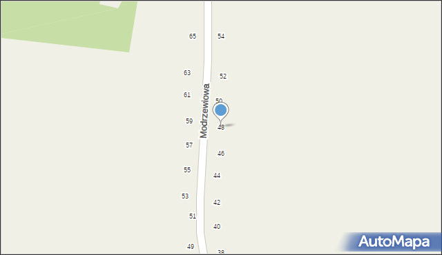 Hucisko, Modrzewiowa, 48, mapa Hucisko