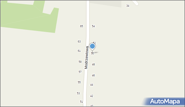 Hucisko, Modrzewiowa, 50, mapa Hucisko
