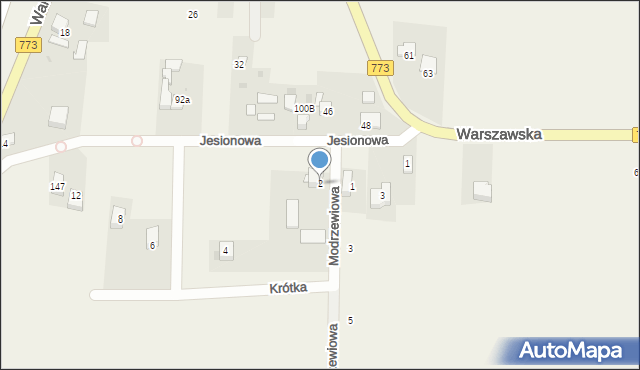 Iwanowice Dworskie, Modrzewiowa, 2, mapa Iwanowice Dworskie