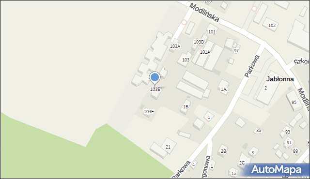 Jabłonna, Modlińska, 103E, mapa Jabłonna