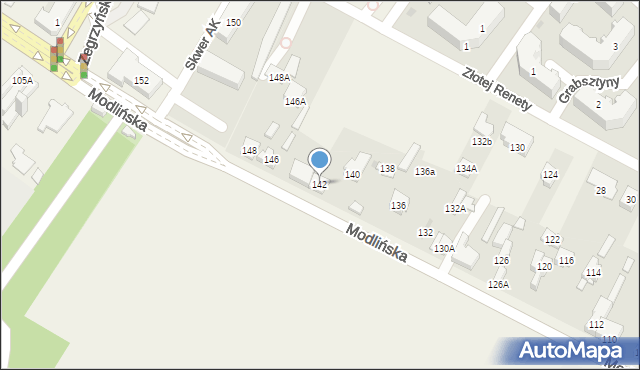 Jabłonna, Modlińska, 142, mapa Jabłonna