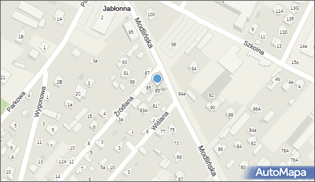 Jabłonna, Modlińska, 83, mapa Jabłonna