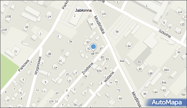 Jabłonna, Modlińska, 89A, mapa Jabłonna