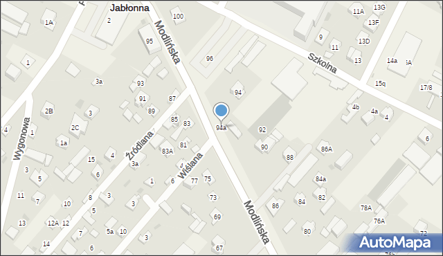 Jabłonna, Modlińska, 94a, mapa Jabłonna