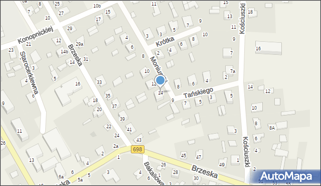 Janów Podlaski, Moniuszki Stanisława, 14, mapa Janów Podlaski