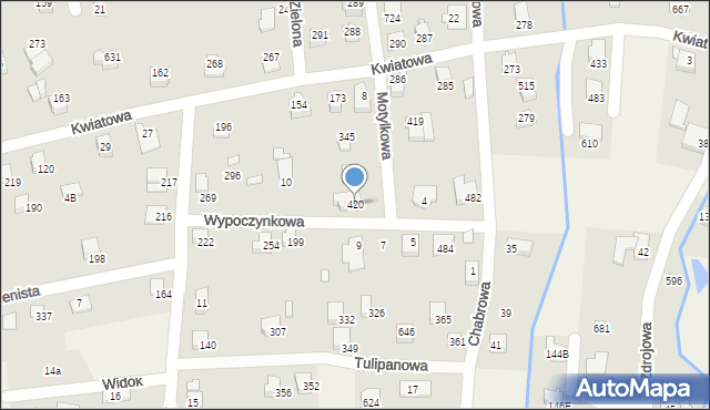 Jaworze, Motylkowa, 420, mapa Jaworze