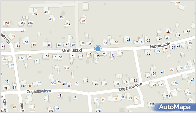 Jaworzno, Moniuszki Stanisława, 45, mapa Jaworzno