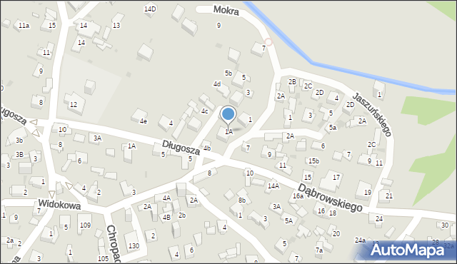 Jaworzno, Mokra, 1A, mapa Jaworzno