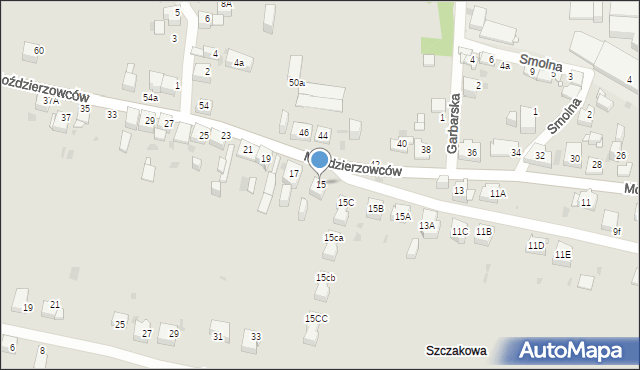 Jaworzno, Moździerzowców, 15, mapa Jaworzno