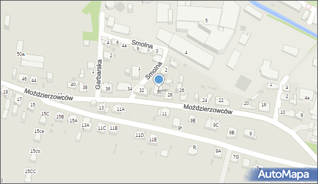 Jaworzno, Moździerzowców, 30, mapa Jaworzno