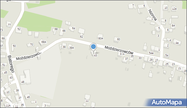 Jaworzno, Moździerzowców, 43A, mapa Jaworzno