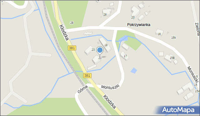 Jedlina-Zdrój, Moniuszki Stanisława, 21, mapa Jedlina-Zdrój