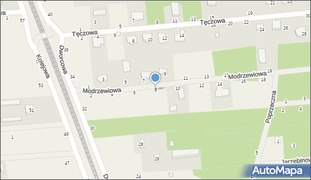 Jeziórko, Modrzewiowa, 8, mapa Jeziórko