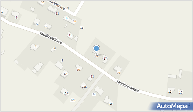Juchnowiec Kościelny, Modrzewiowa, 15, mapa Juchnowiec Kościelny