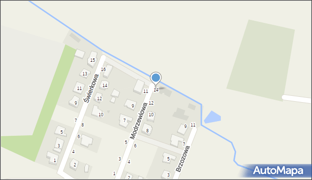 Kąkolewo, Modrzewiowa, 14, mapa Kąkolewo