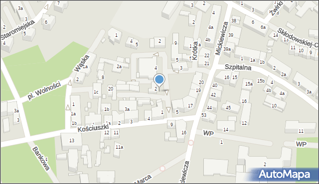 Kamień Pomorski, Moniuszki Stanisława, 1a, mapa Kamień Pomorski