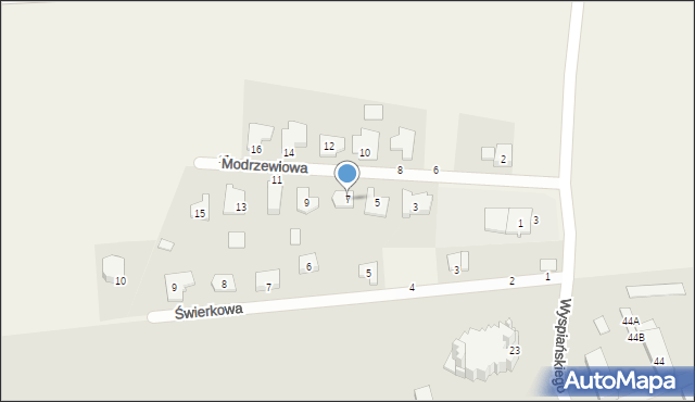 Kargoszyn, Modrzewiowa, 7, mapa Kargoszyn